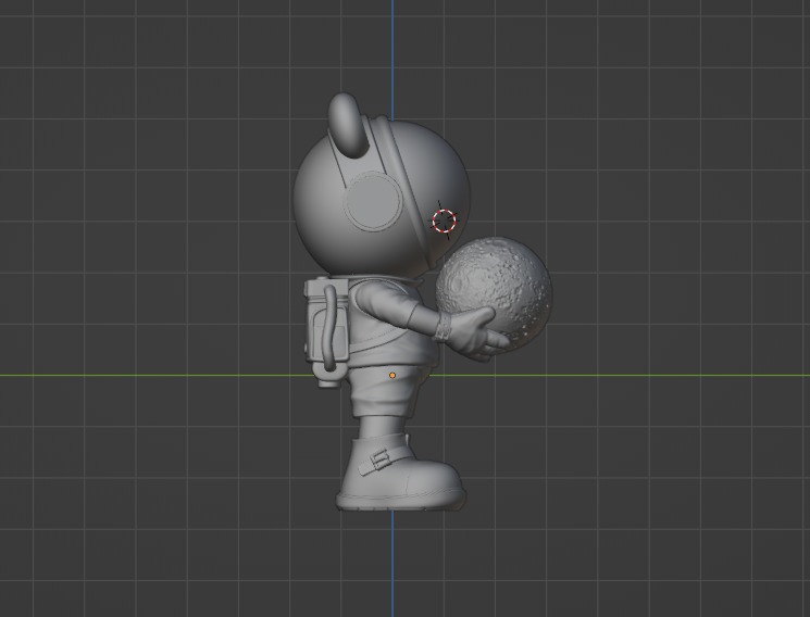 An astronaut holds a moon in his hand 3D print model_1