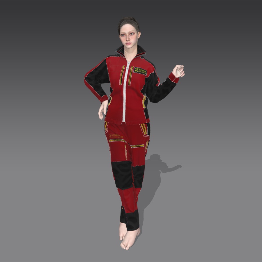 Helicopter Flight Suit  Jacket   GameReady for GTA Online Low-poly 3D model_16