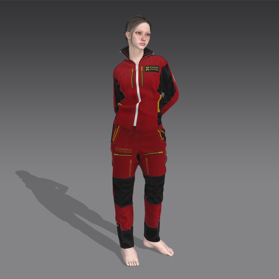 Helicopter Flight Suit  Jacket   GameReady for GTA Online Low-poly 3D model_17