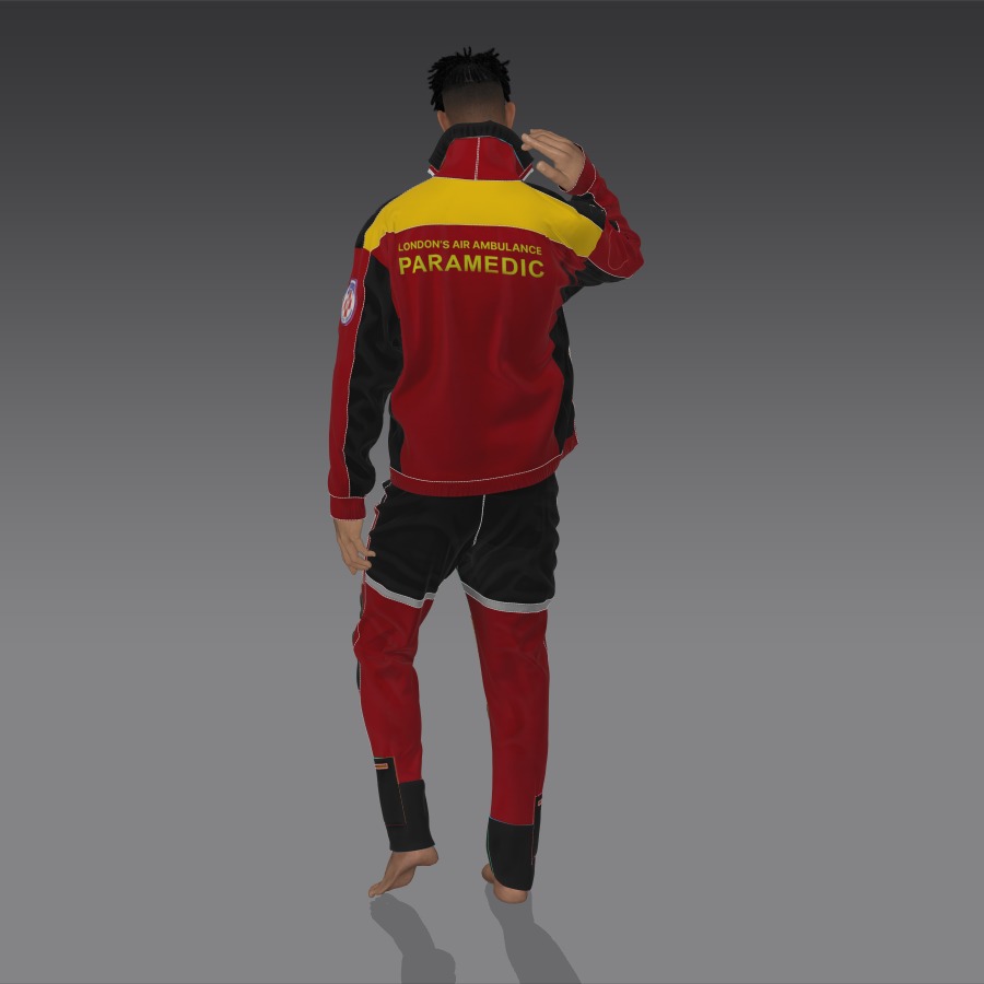 Helicopter Flight Suit  Jacket   GameReady for GTA Online Low-poly 3D model_14