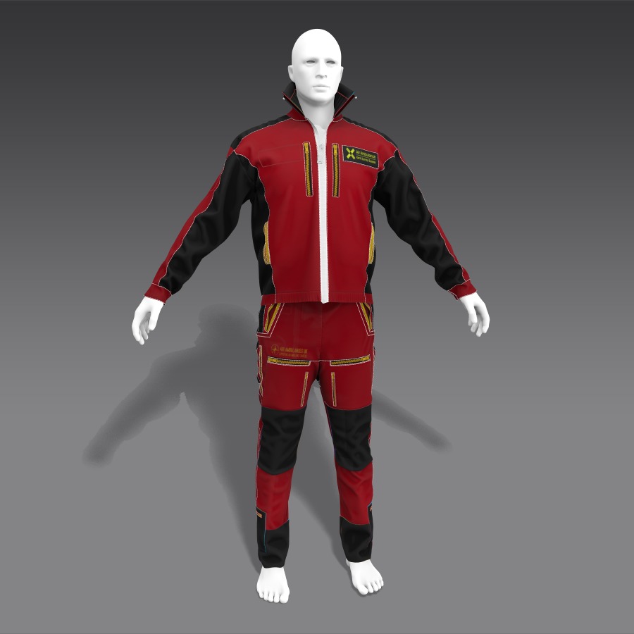 Helicopter Flight Suit  Jacket   GameReady for GTA Online Low-poly 3D model_11