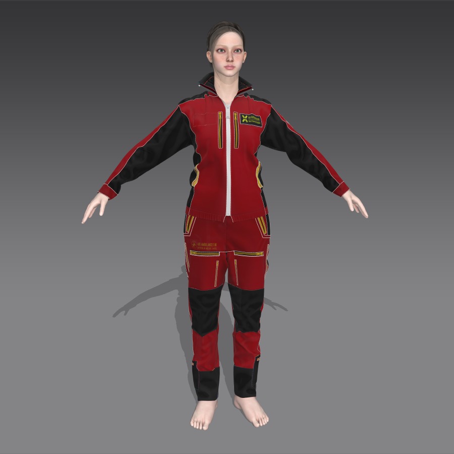 Helicopter Flight Suit  Jacket   GameReady for GTA Online Low-poly 3D model_18