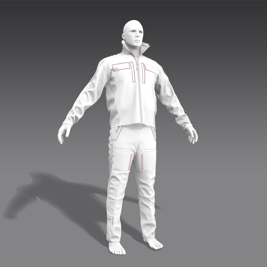 Helicopter Flight Suit  Jacket   GameReady for GTA Online Low-poly 3D model_9
