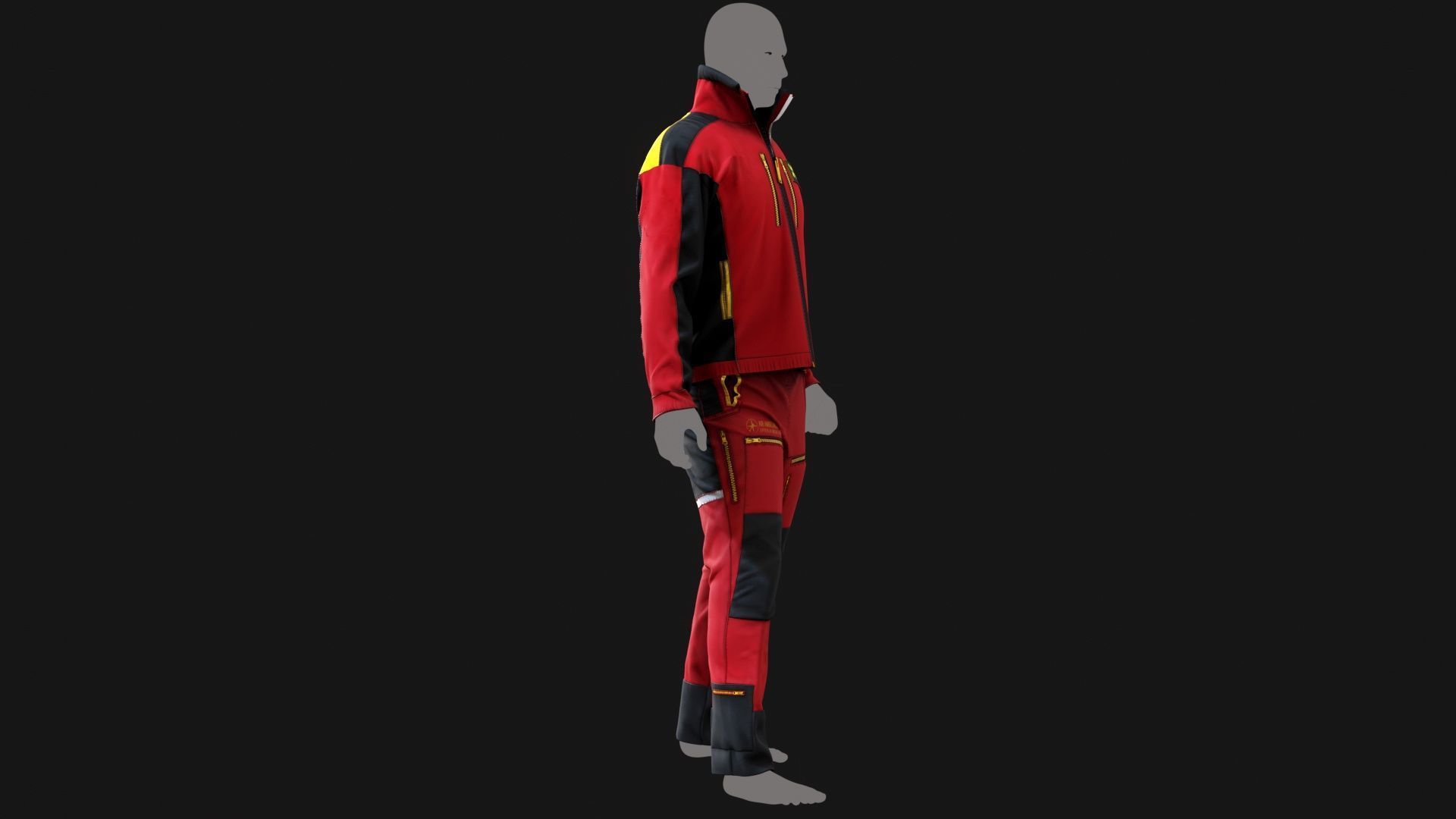 Helicopter Flight Suit  Jacket   GameReady for GTA Online Low-poly 3D model_5