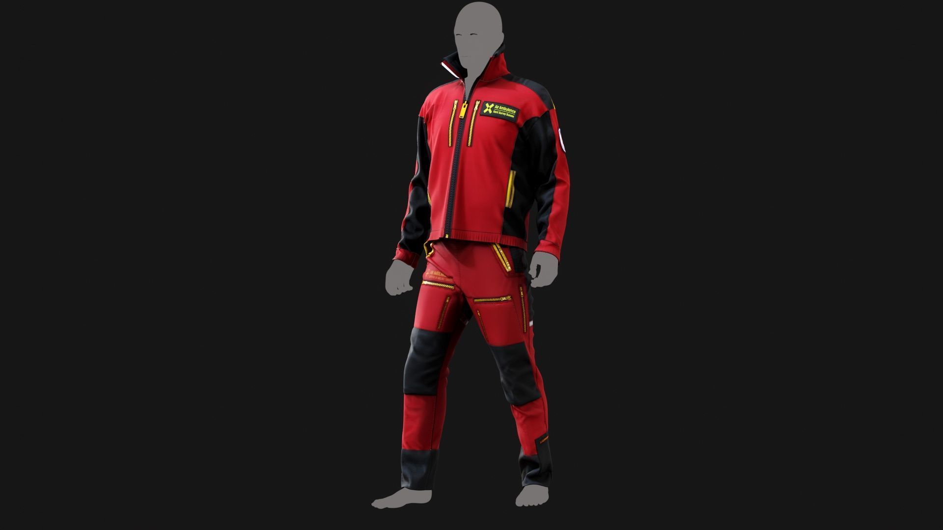 Helicopter Flight Suit  Jacket   GameReady for GTA Online Low-poly 3D model_8
