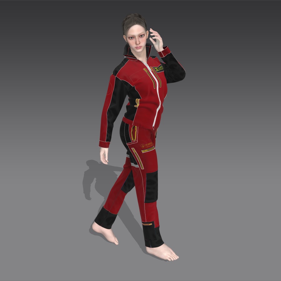 Helicopter Flight Suit  Jacket   GameReady for GTA Online Low-poly 3D model_15