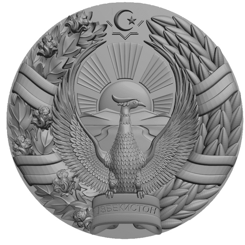 Coat of arms of Uzbekistan 3D print model_1