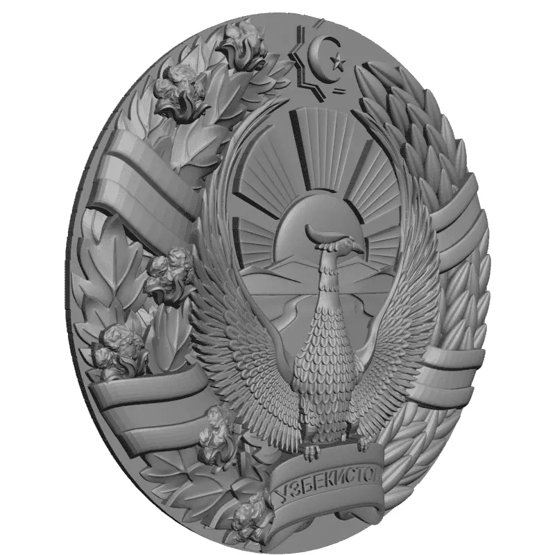 Coat of arms of Uzbekistan 3D print model_0