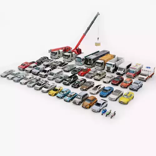 Low Poly City Generic Vehicles v01