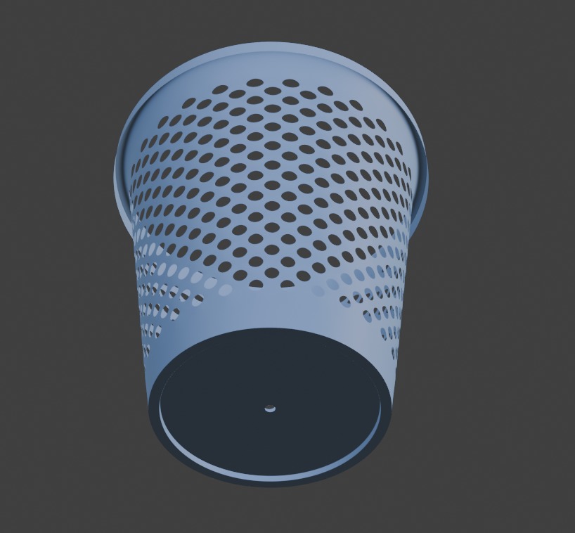 A blue plastic Dustbin or Trash Bin 3D model_2