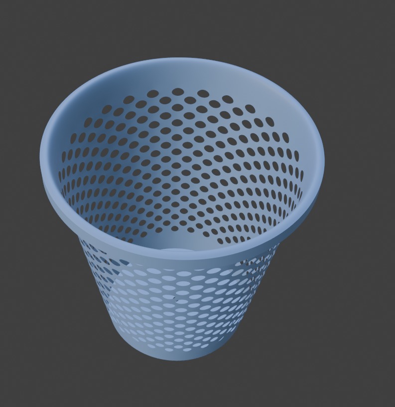 A blue plastic Dustbin or Trash Bin 3D model_1