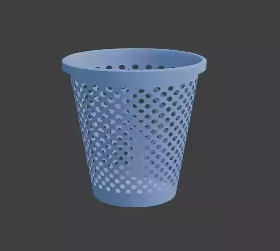 A blue plastic Dustbin or Trash Bin