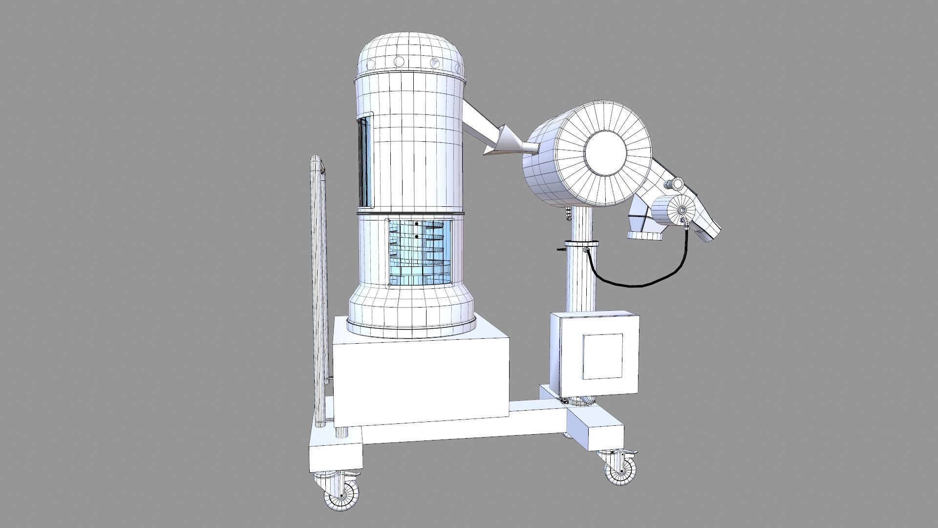 Tablet Coating Machine Low-poly 3D model_11