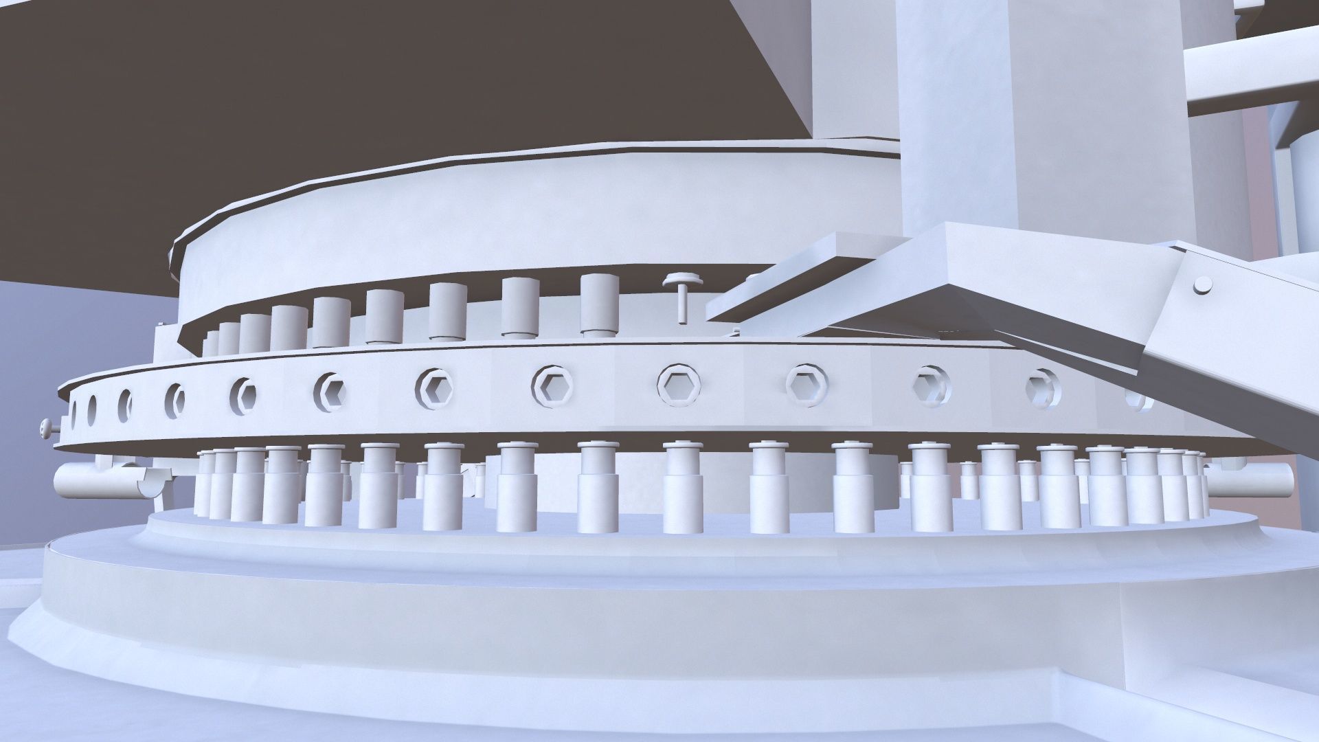 Tablet Coating Machine Low-poly 3D model_9