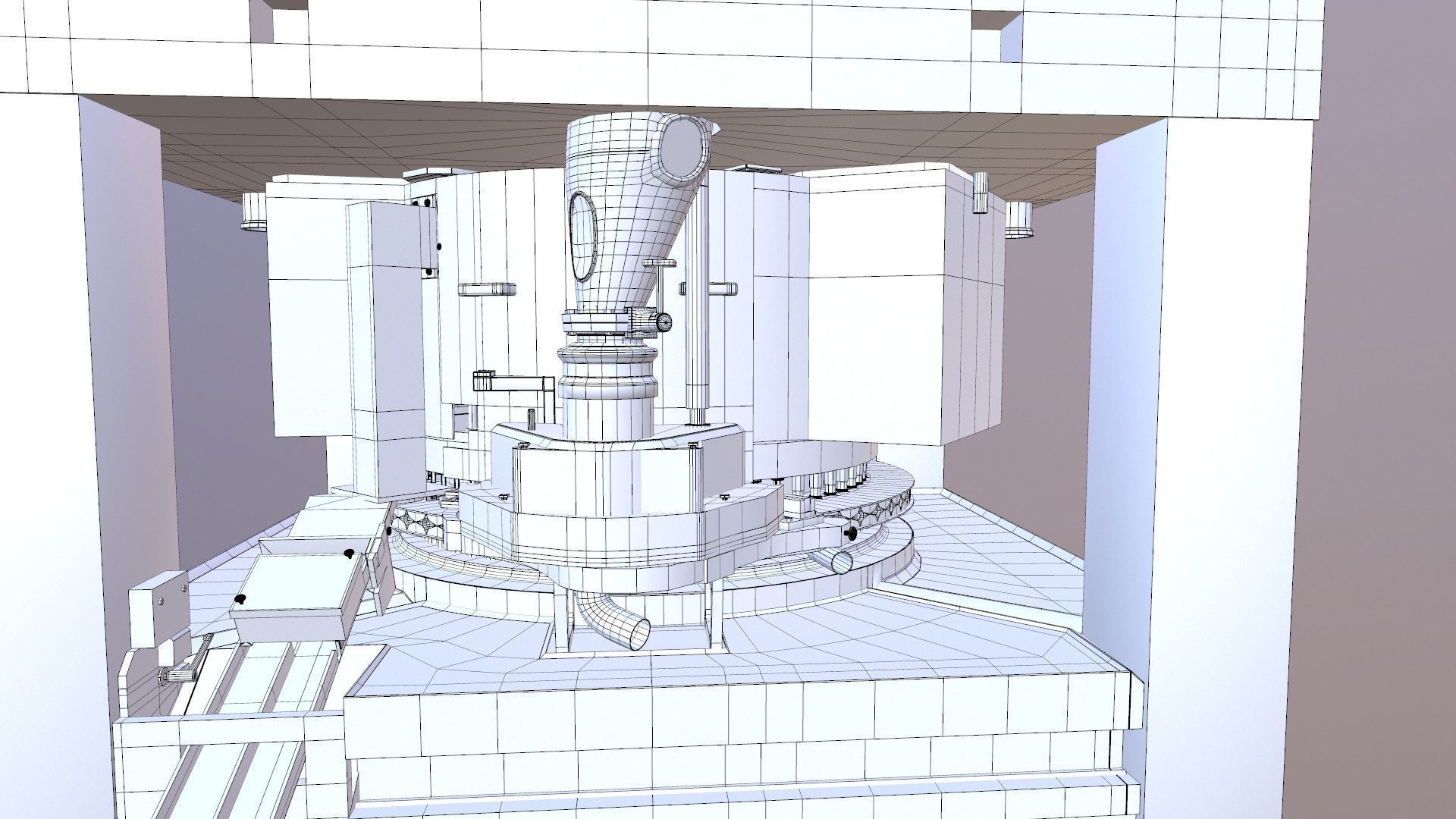 Tablet Coating Machine Low-poly 3D model_11