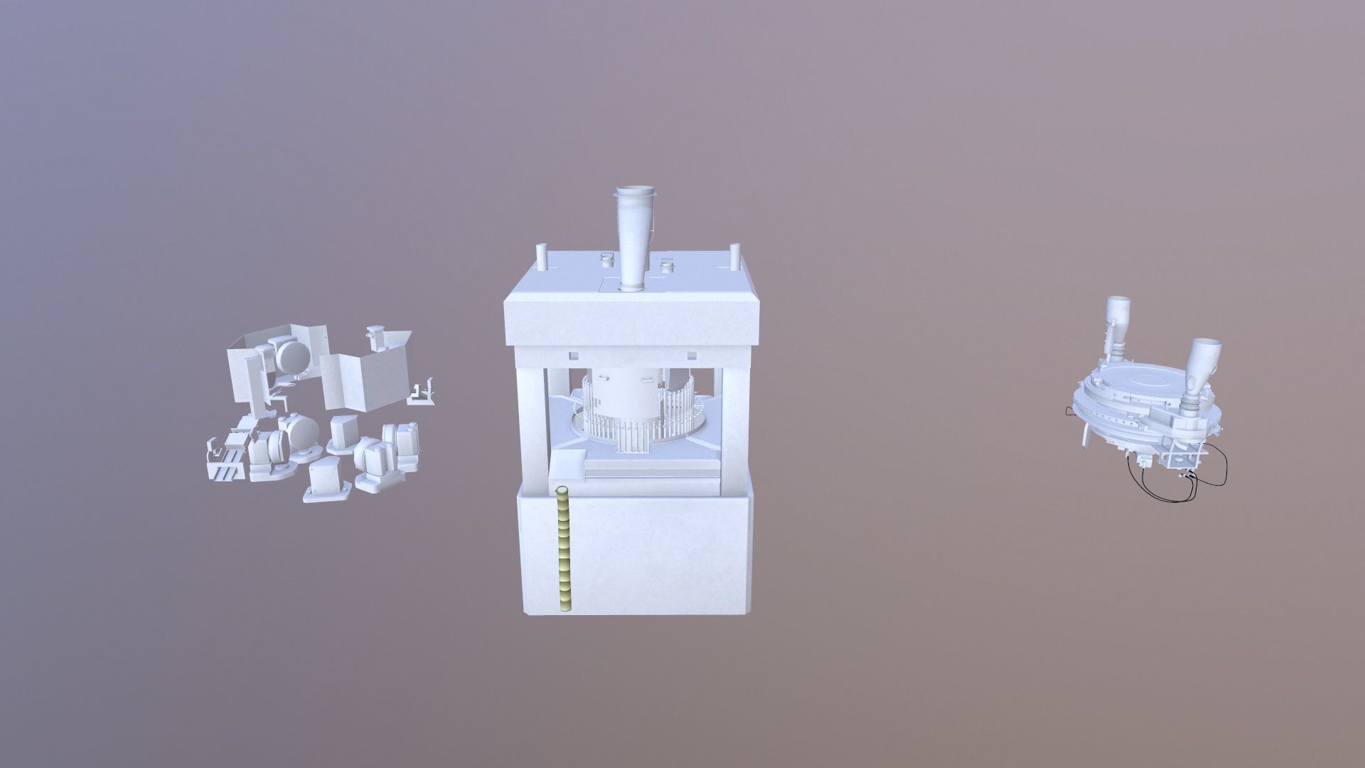 Tablet Coating Machine Low-poly 3D model_12