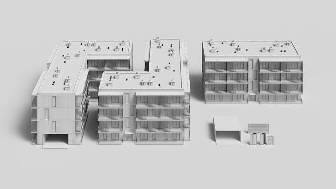 Archexteriors vol 44 - housing estate scene 3D model 7