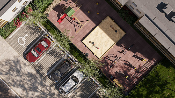 Archexteriors vol 44 - housing estate scene 3D model 3