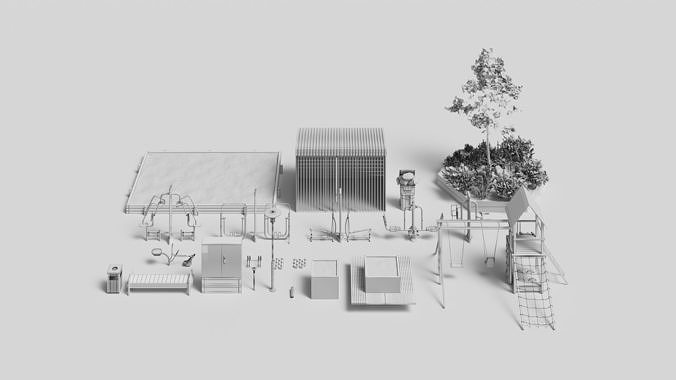 Archexteriors vol 44 - housing estate scene 3D model 5