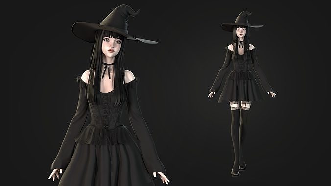GAME-READY 3D Character - Witch Medea Low-poly 3D model