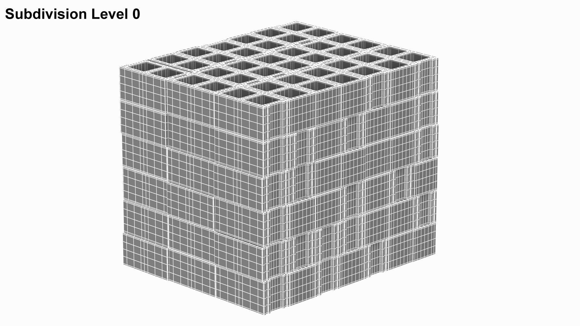 Cinder Blocks Stack 3D model_6