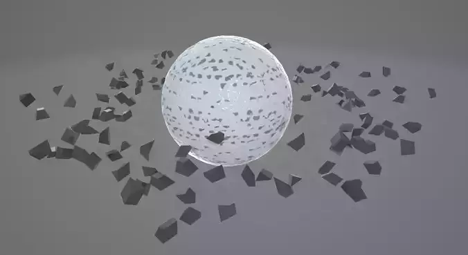 Low-Poly Planet with Orbiting Asteroids  Stylized Space Scene