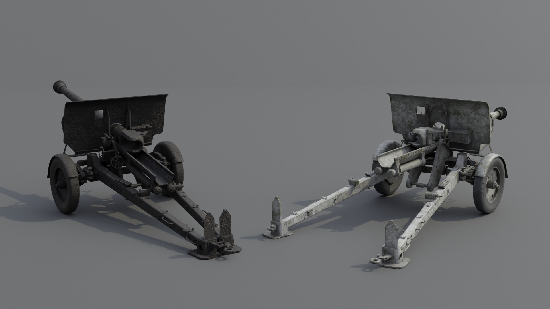 Type 90 75 mm field gun Low-poly 3D model_15