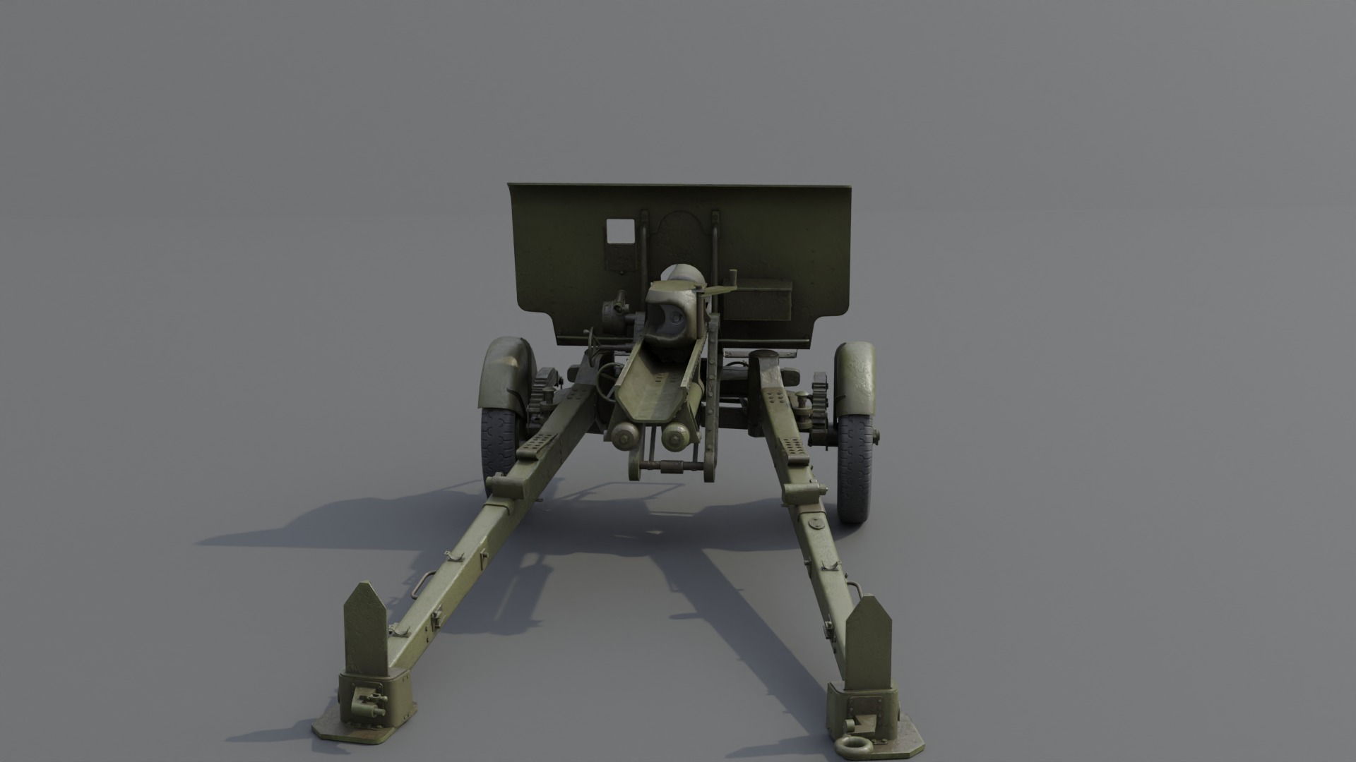 Type 90 75 mm field gun Low-poly 3D model_22