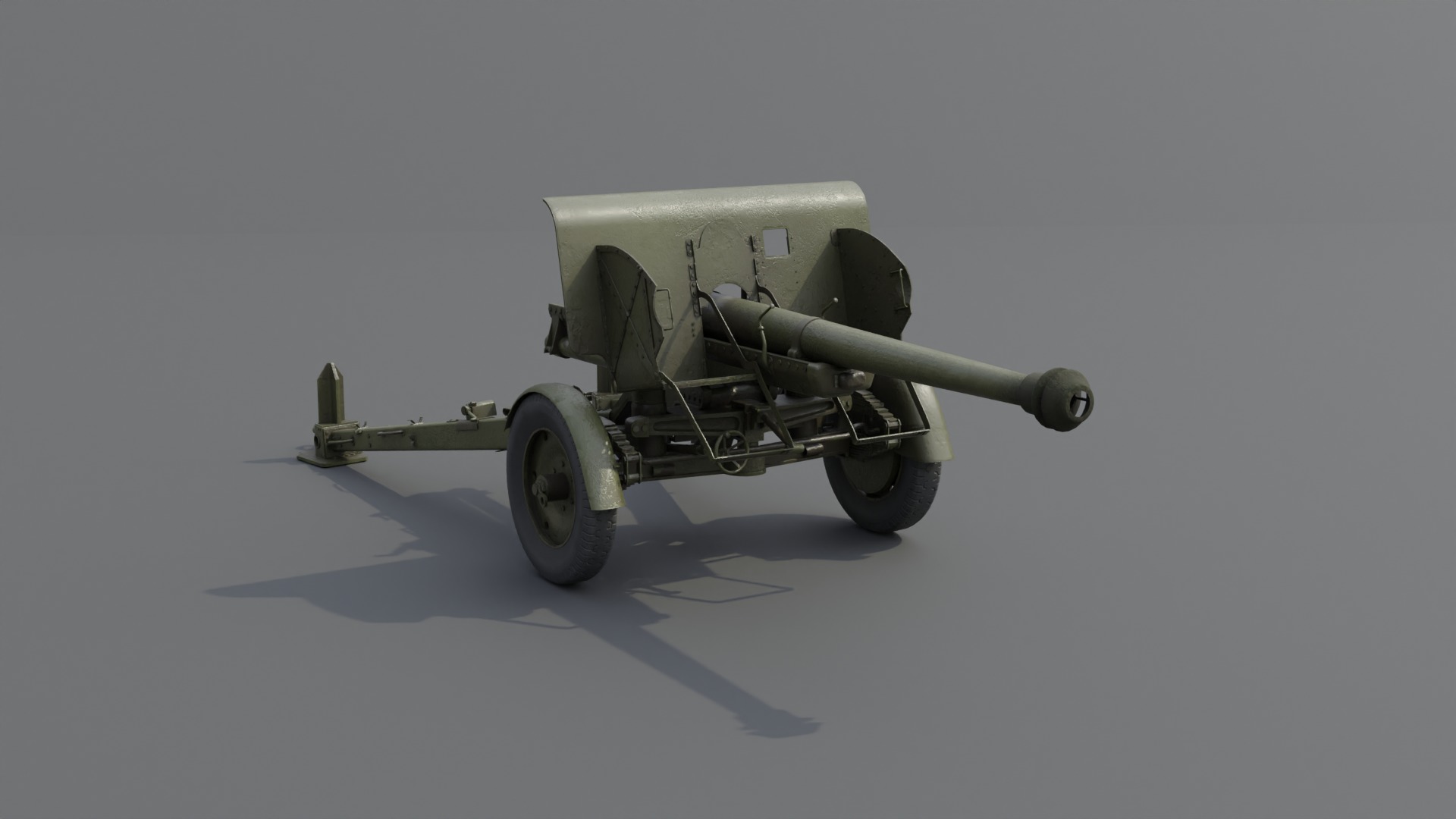 Type 90 75 mm field gun Low-poly 3D model_20