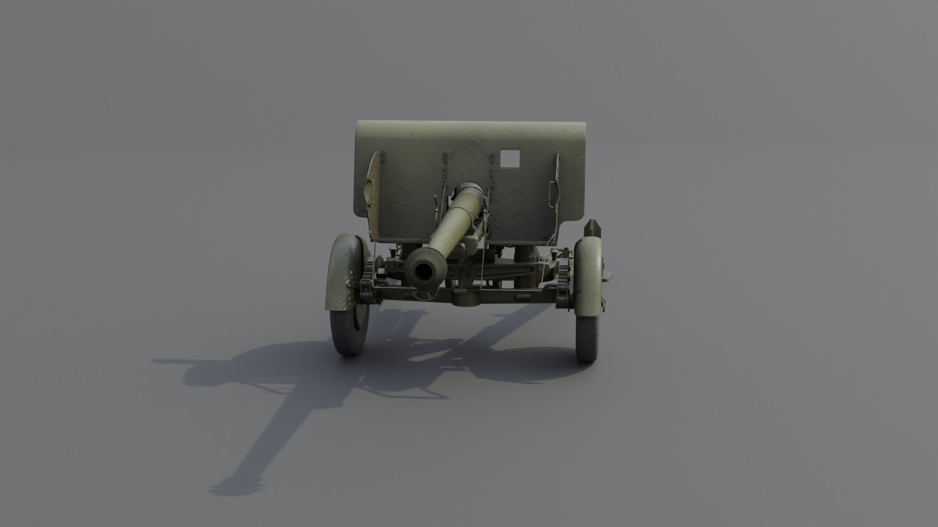 Type 90 75 mm field gun Low-poly 3D model_19