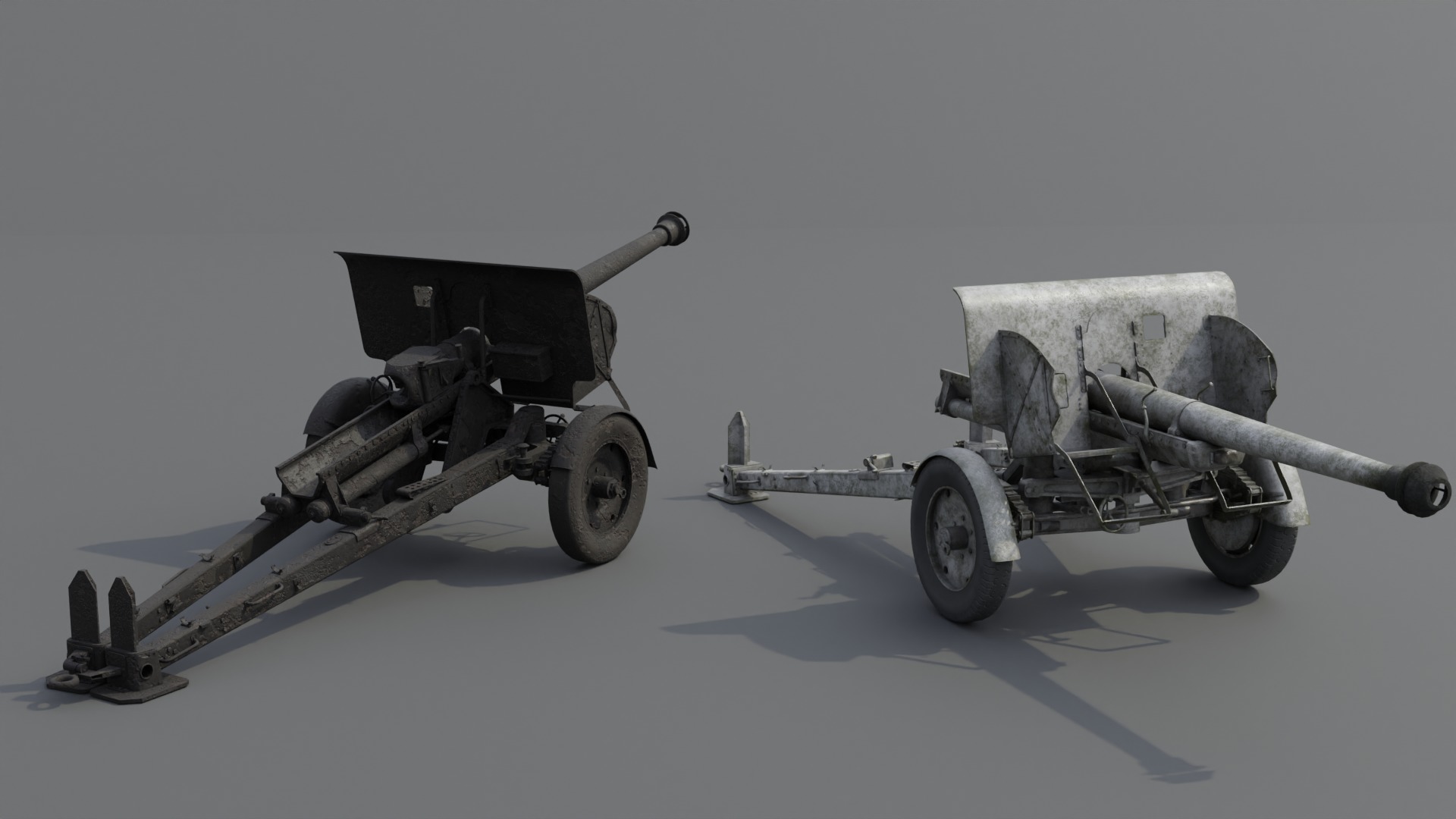 Type 90 75 mm field gun Low-poly 3D model_13