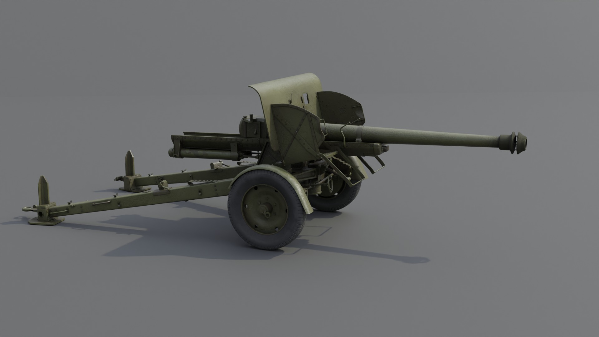 Type 90 75 mm field gun Low-poly 3D model_17