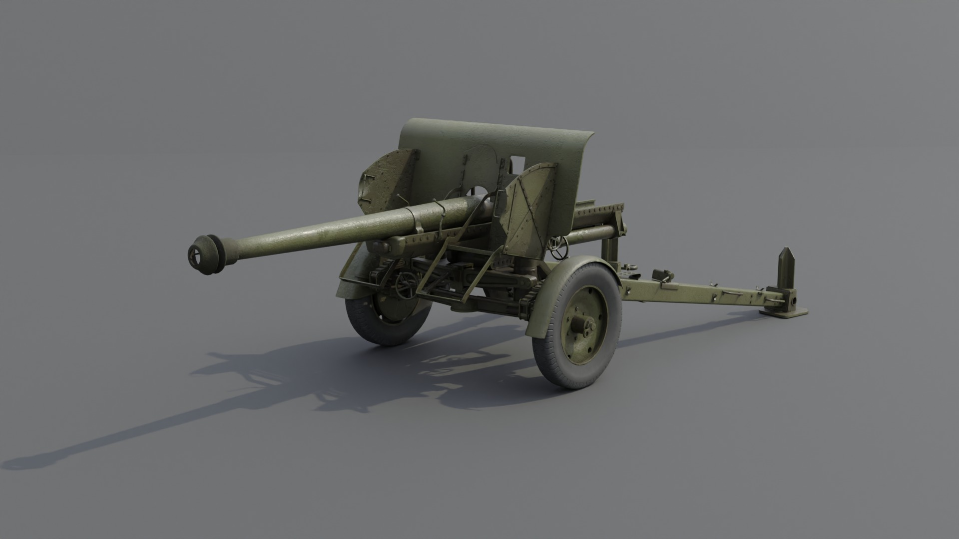 Type 90 75 mm field gun Low-poly 3D model_18