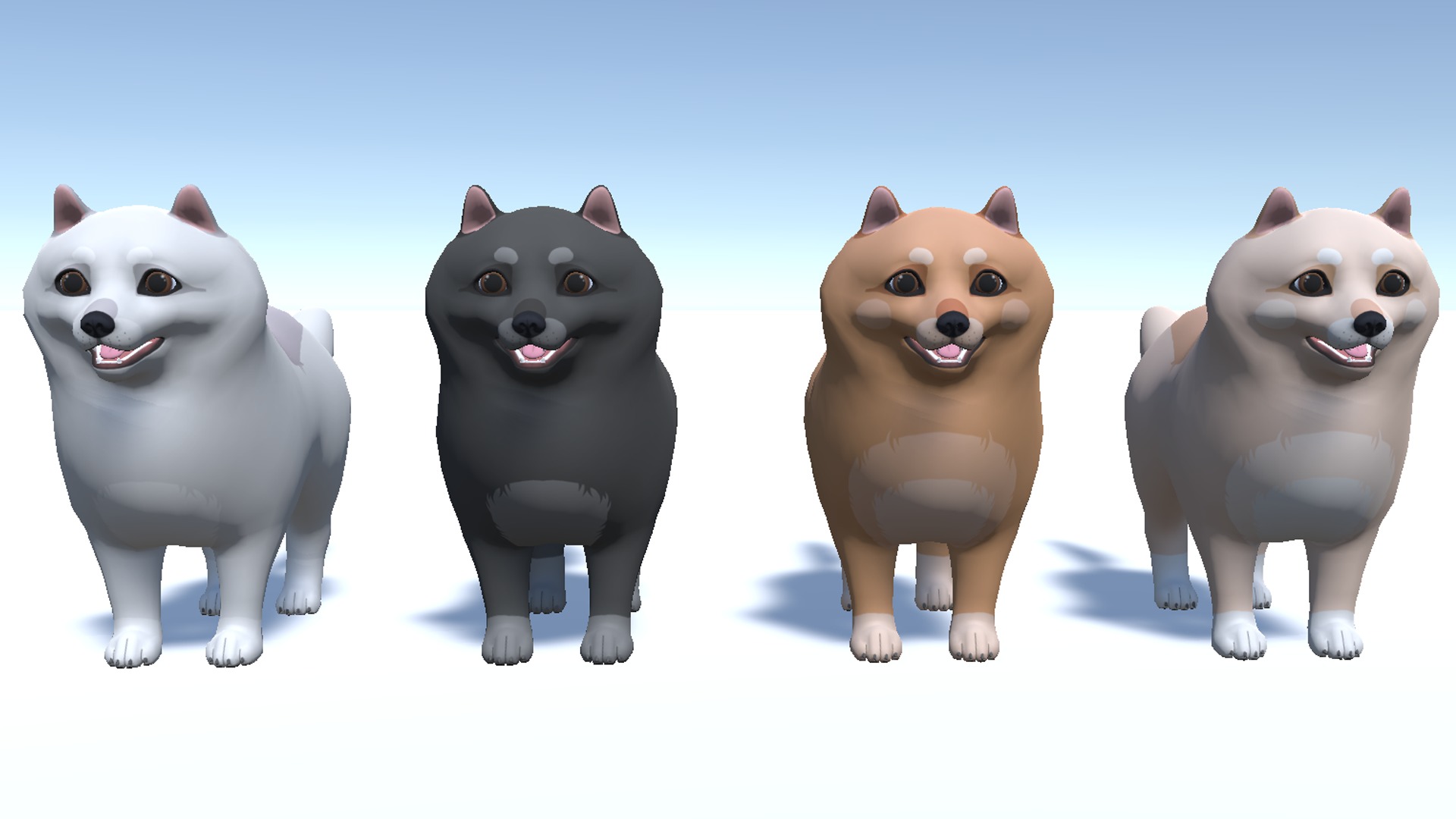 Cartoon Dog - Pomeranian Spitz Low-poly 3D model_8