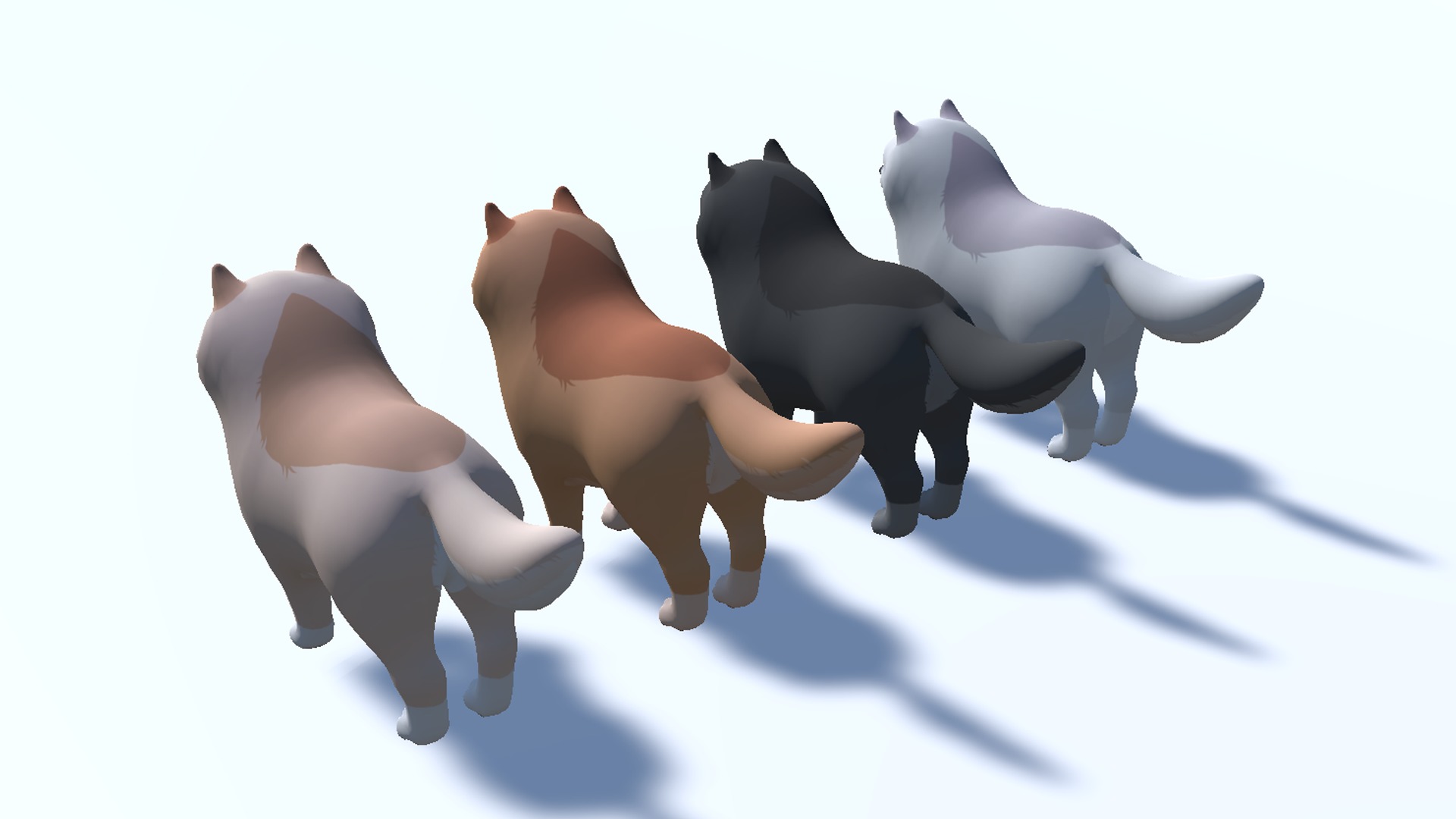 Cartoon Dog - Pomeranian Spitz Low-poly 3D model_12