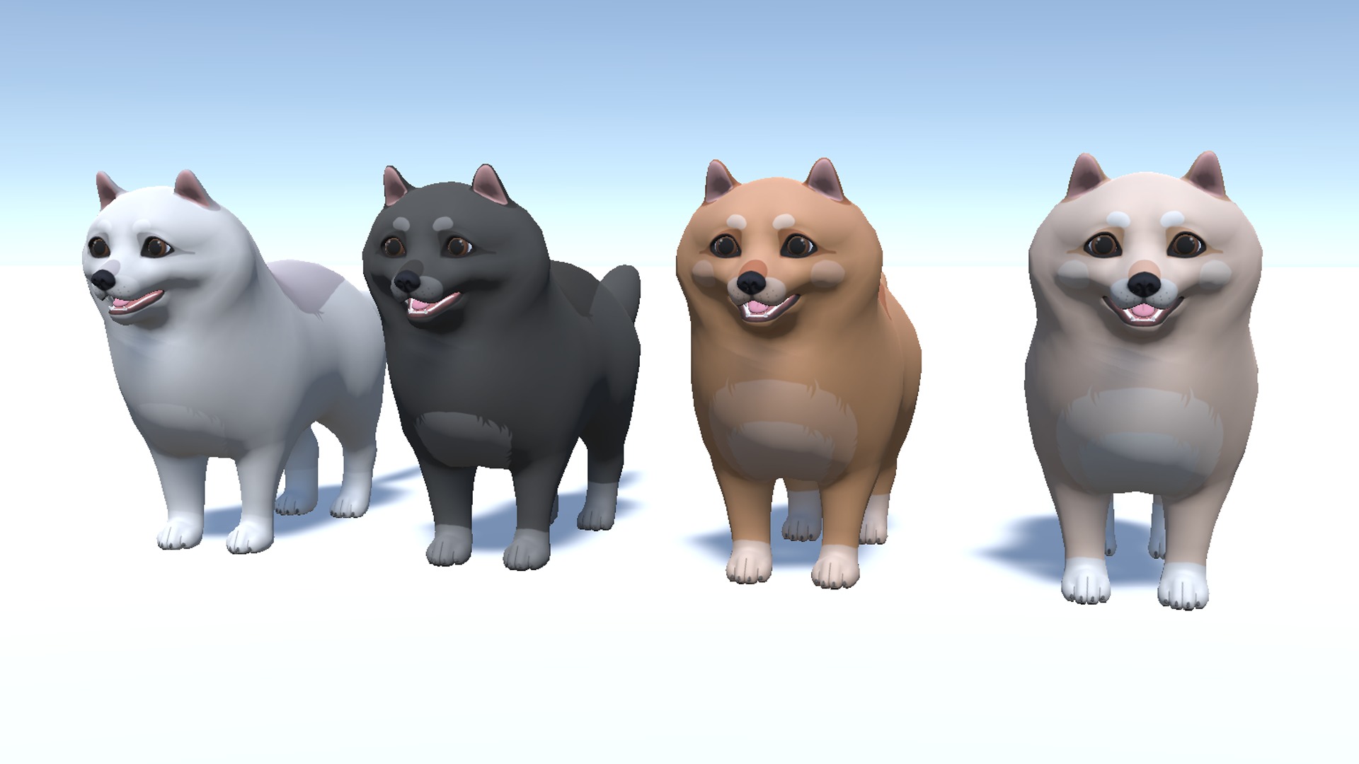 Cartoon Dog - Pomeranian Spitz Low-poly 3D model_7