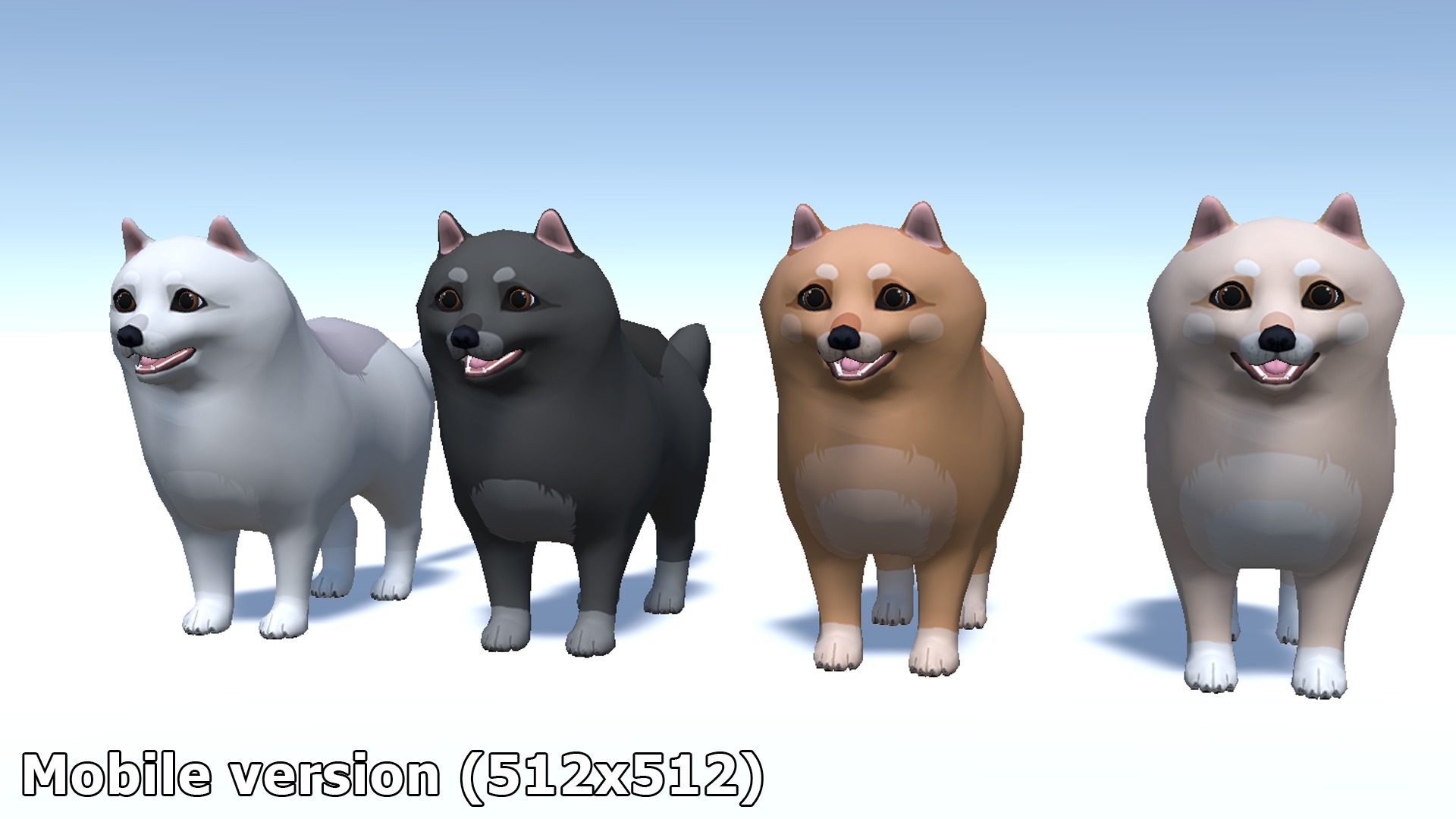 Cartoon Dog - Pomeranian Spitz Low-poly 3D model_13