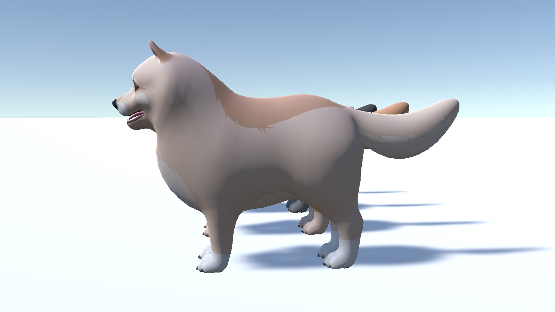 Cartoon Dog - Pomeranian Spitz Low-poly 3D model_11