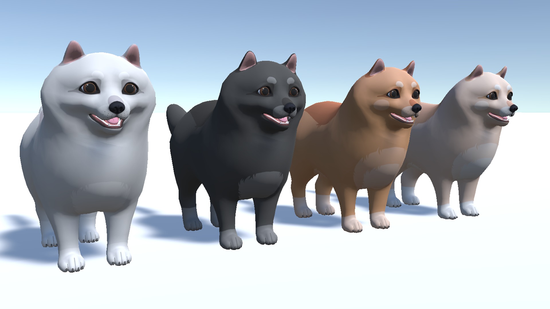 Cartoon Dog - Pomeranian Spitz Low-poly 3D model_9