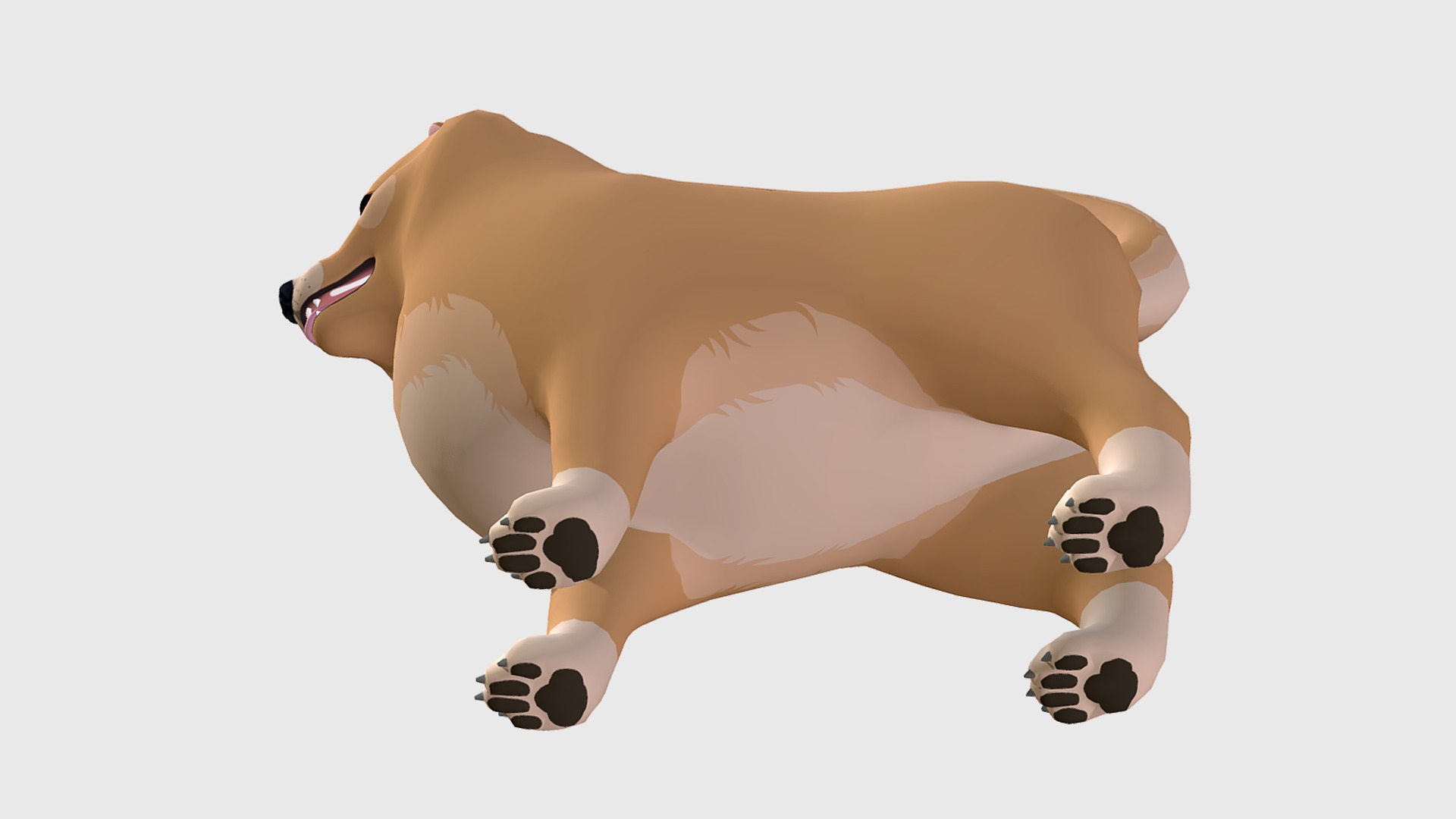 Cartoon Dog - Pomeranian Spitz Low-poly 3D model_6