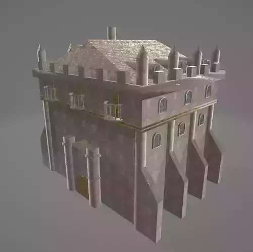 Medieval Castle 3D Model  Low-Poly Palace Design for Games