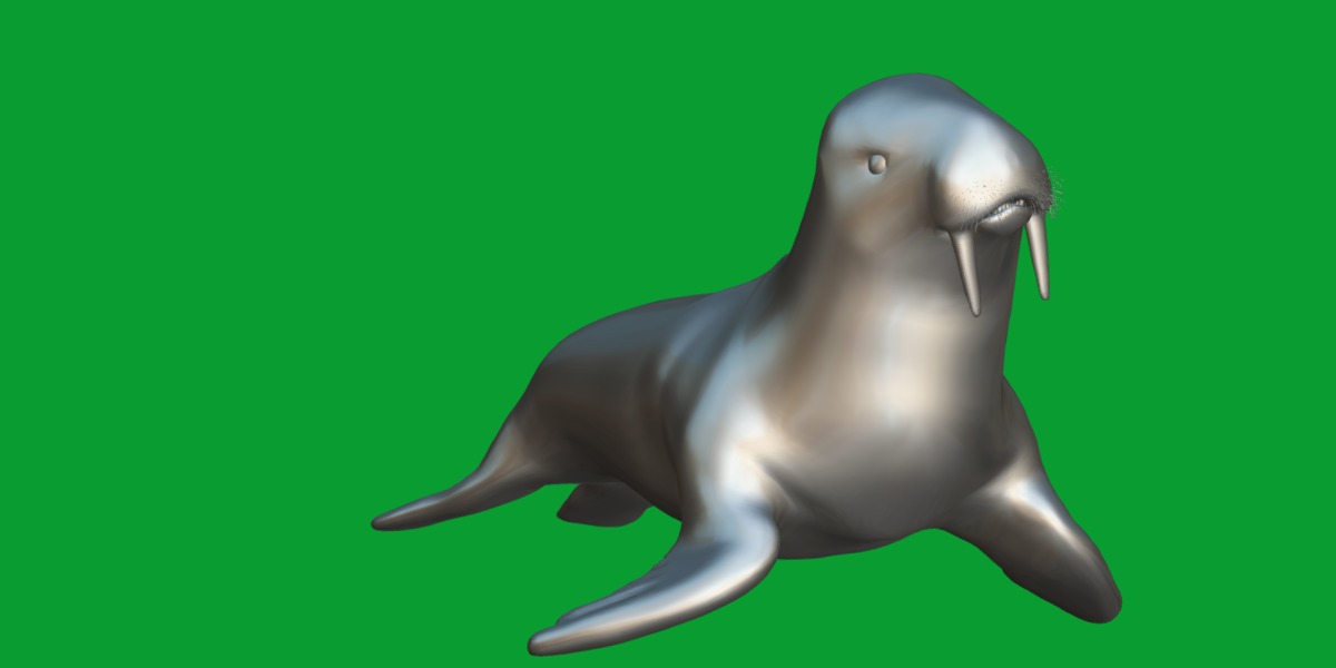 Walrus Low-poly 3D model_10