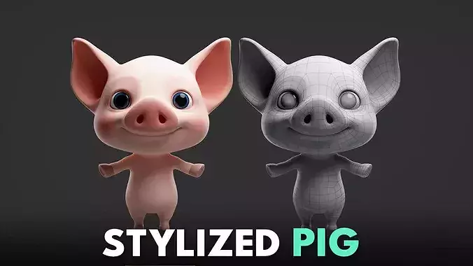 Pig - Stylized  Cartoon