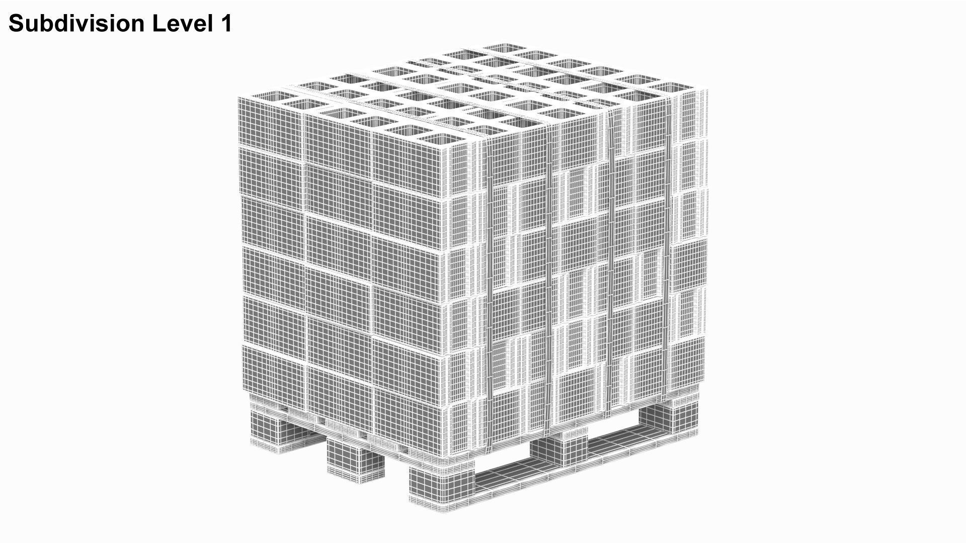 Cinder Blocks On Wooden Pallet 3D model_7