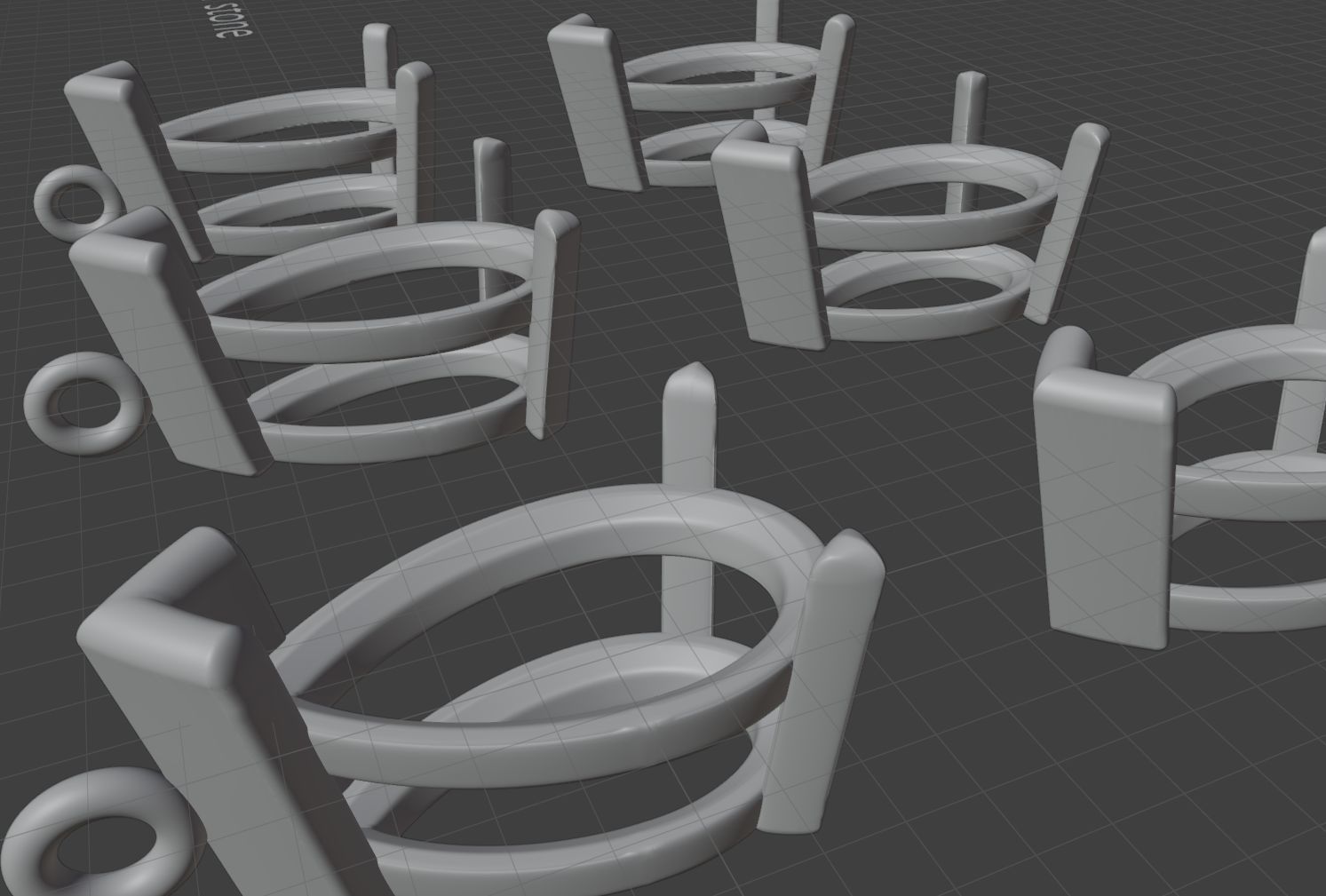 Pear prong Necklace - Setting Collection 3D print model_5