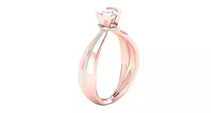 Rose gold -Diamond Ring- 3DM AND STL File  - DC LR-0810 3D print model