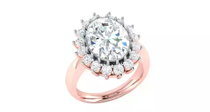 Rose gold -Diamond Ring- 3DM AND STL File  - DC LR-0827