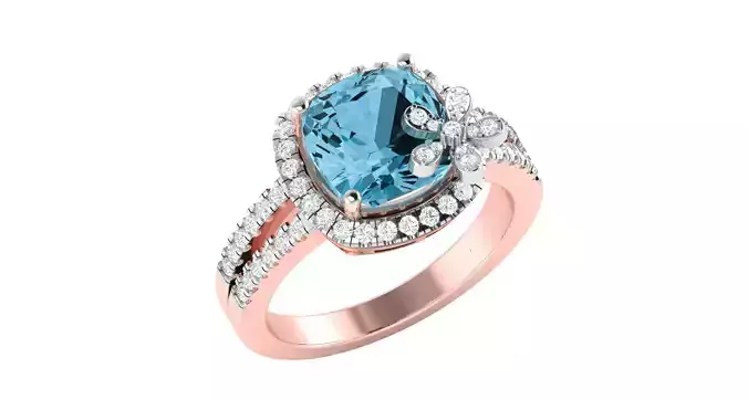 Rose gold -Diamond Ring- 3DM AND STL File - DC LR-0830 3D print model