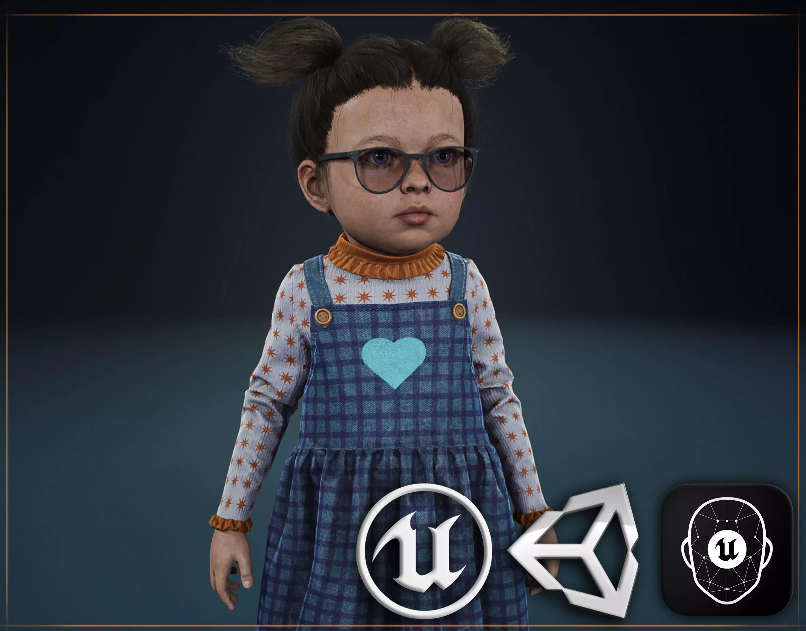 Baby girl Low-poly 3D model