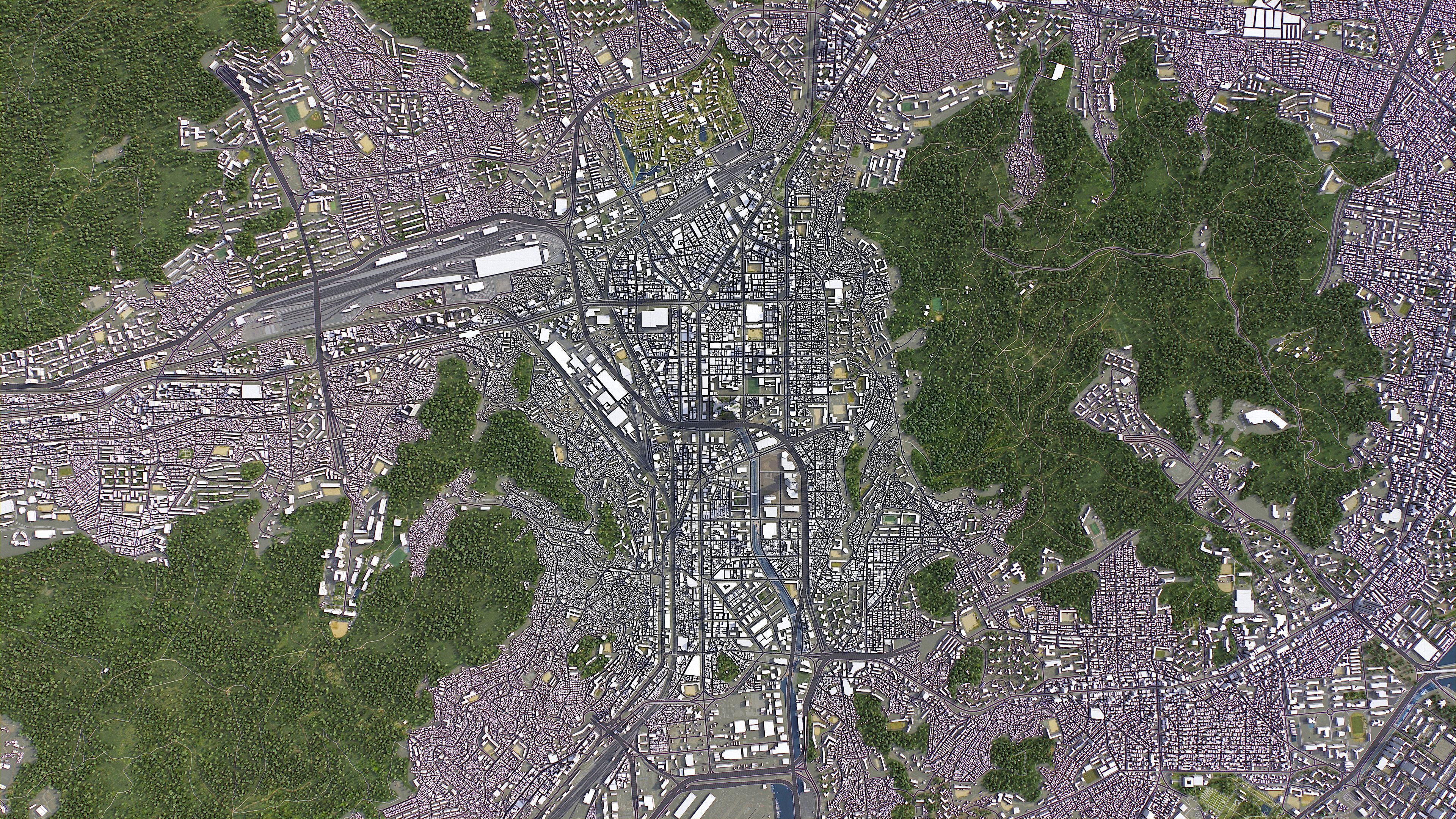 Busan - 3D City Topography Terrain 3D Model Collection_1